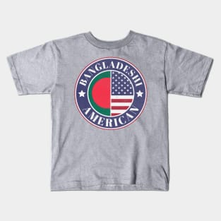 Proud Bangladeshi-American Badge - Bangladesh Flag Kids T-Shirt